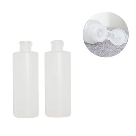2 Pack Clear Plastic Bottles with Flip Lid Empty Refillable Container for Shampoo Body Wash Sauce Facial Cleansing Bubble Cream