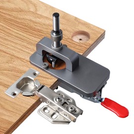 Concealed Hinge Jig, 35MM Stainless Steel Hinge Drilling Jig Hole Saw Jig Drilling Guide Locator Hole Opener Door Cabinets DIY Tool for Face Frame Cabinet Cupboard Door Hinges Inset