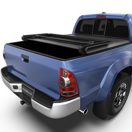 Soft Tri-fold Tonneau Cover Fit for Toyota Tacoma 2005-2015 with Track Rail System(Excl. Trail), Fleetside 5 Ft Bed