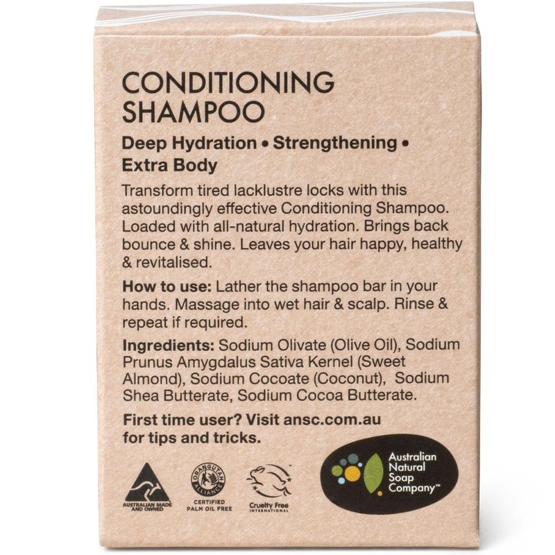 Australian Natural Soap Company Solid Conditioning Shampoo Bar 100g