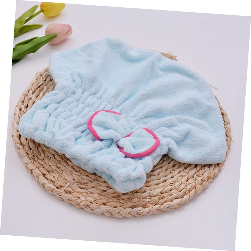 Vaguelly Elastic Shower Cap Bowknot Quick Dry Hair Drying Hat