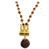 BRO Mart Gold-Plated Brass, Wood Lord Shiv Trishul Damru Locket