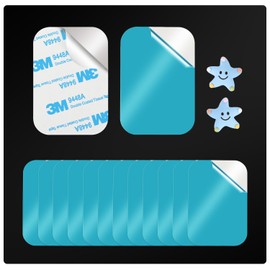 AYAMINA Steel Plate, Magnetic Auxiliary Iron Plate, Magnetic Auxiliary Plate, Double Sided Tape, Suction Cup Auxiliary Plate, 2.6 x 1.8 inches (65 x 45 mm), Set of 12