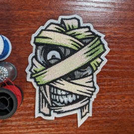 Unbranded Mummy Patch Horror Movie Monster Goth Punk Embroidered Iron Patch On 3.75x2.75"