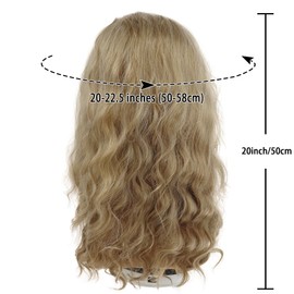 20 inch Long Blonde 80s Wig for Men Curly Rocker Punk Halloween Costume