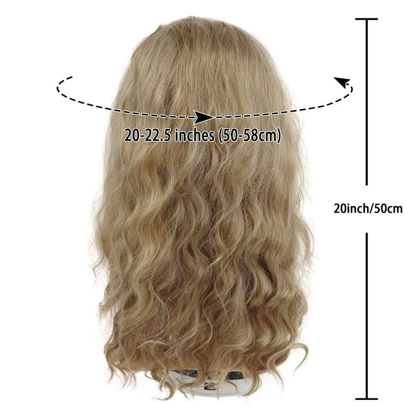 20 inch Long Blonde 80s Wig for Men Curly Rocker