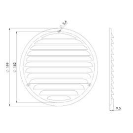 LIRAST 6" Round Vent Cover for Wall and Ceiling - White Soffit Vents for Outdoor and Indoor - Metal HVAC Return Air Grille with Mesh - External Diameter: 7.83"