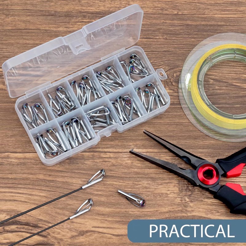 THKFISH Rod Tip Repair Kit 50pcs Rod Tips Fishing Rod