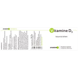Vitamin D3 * 100% Plant Origin * 10 μg (200 UI) / 60 Capsules * Strengthens the Immune System and Improves the Health of the Musculoskeletal System