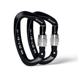 CAMNAL Carabiner, Climbing, UIAA and CE Certified Professional Climbing Carabiner, 25 KN (Approx. 5500 kg), Screw Lock, D-Clamp, Climbers, Climbers, High Altitude Workers