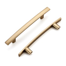 Ravinte 30 Pack Cabinet Handles Champagne Bronze Cabinet Pulls Kitchen Cabinet Handles,Curved Drawer Pulls in 6-1/4 Inch Length with 4 Inch Hole Center Arch Kitchen Cabinet Hardware
