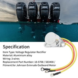 Akozon Voltage Rectifier, 3 Wires Outborad Voltage Regulator 582399 For Johnson Evinrude 9.9 60 65 70 75 85 88 90 100 110 112 115 140 150 175 200 235 HP