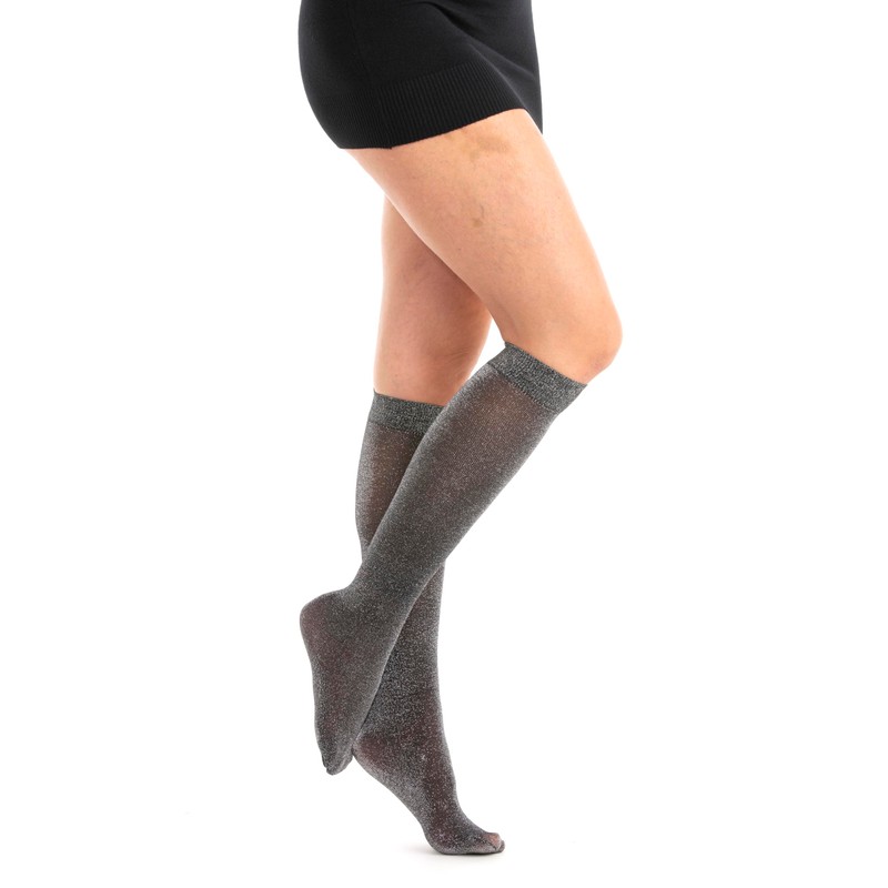 Gi&Gi Shiny Knee Socks for Women with Lurex, 40 Denier,