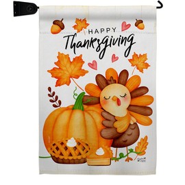 Thanksgiving Decorations Home Banner Room Wall Hanging Patio Porch Door Holder Garden Flag Outdoor Tapestry Yard Sign Poster Farmhouse Grandma Happy Cute Turkey Mailbox Decor Fall Gifts Made In USA