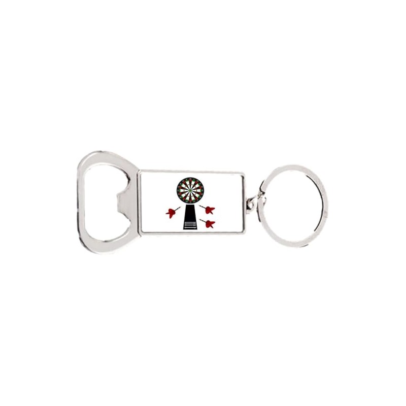 Darts Dartboard Hockey Sport Rectangle Bottle Opener Metal Keyring and