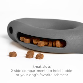 Ubbi Interactive Kibbler Dispensing Dog Toy, for Medium to Large Dog Breeds, Durable Natural Rubber, Charcoal