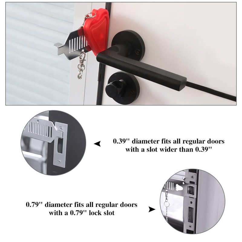 QUCUMER Pack of 2 Portable Door Lock Temporary Security Lock