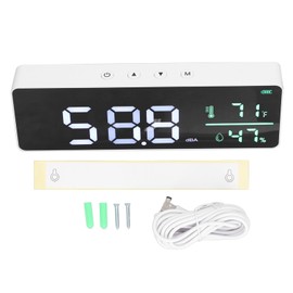 3 In 1 Decibel Meter 30 to 130dBA LED Wall Mounted Sound Level Reader Humidity and Temperature Meter