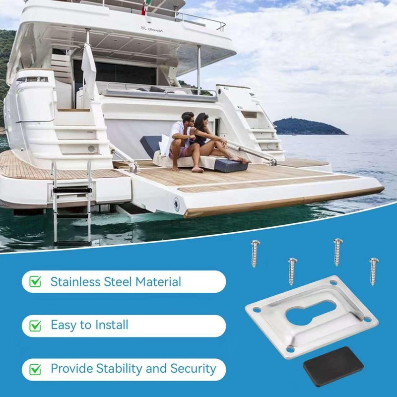 Boat Ladder Mounting Bracket Kit, Flush Mount Pontoon Ladder Hardware
