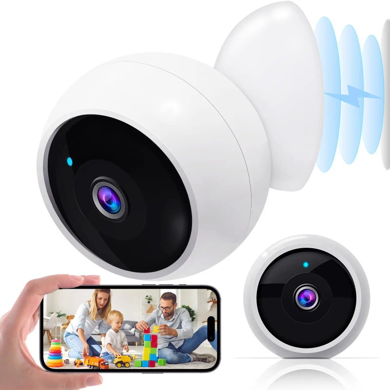 Wireless Magnetic Security Cameras, Install-Free 2K WiFi with AI Motion