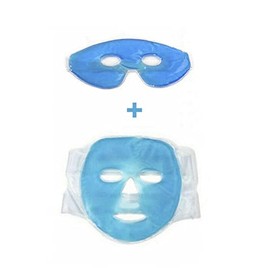 Cooling Mask/Eyepatch Hot Cold Gel Pack Beauty Relax Medical Facial Skin Care (mask+eyepatch(blue))