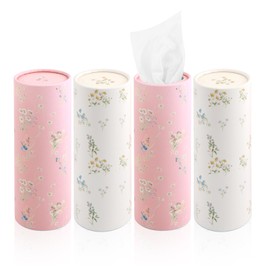 4PCS Car Tissue Holder,Extractable Portable Car Tissue Cylinder for Storing Each Box 50 Tissues,Fashionable Reusable Tissues for Cars Cup Holder Cars Accessories Interior