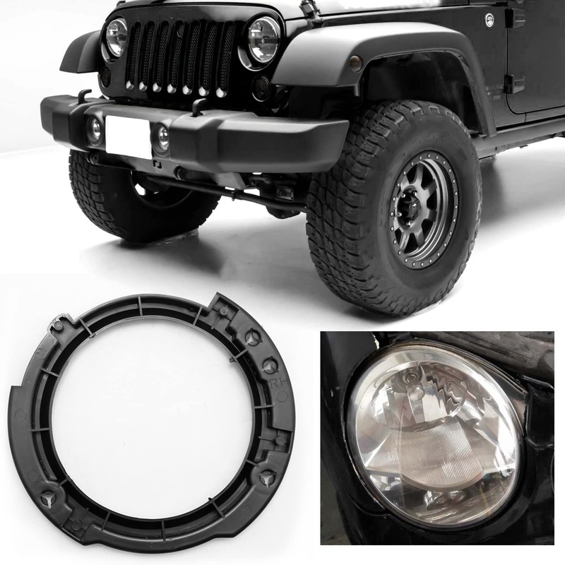 Hoypeyfiy 7 Inch Round Headlight Mounting Retaining Bracket Ring Set