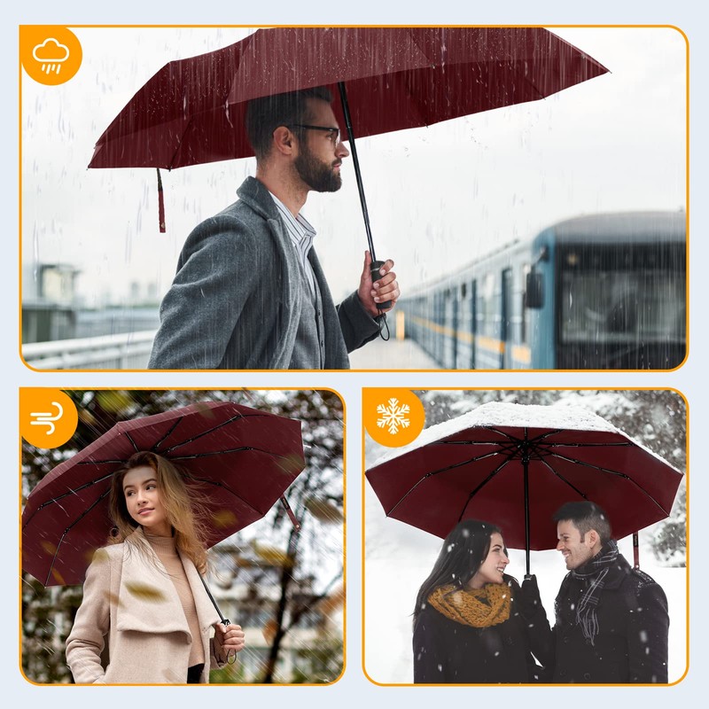 TechRise Umbrella Pocket Umbrella Storm Resistant Large -10 Ribs Windproof