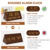 Kogonee Wooden Digital Alarm Clock, 0-100% Dimmer, 2 Alarm Settings,