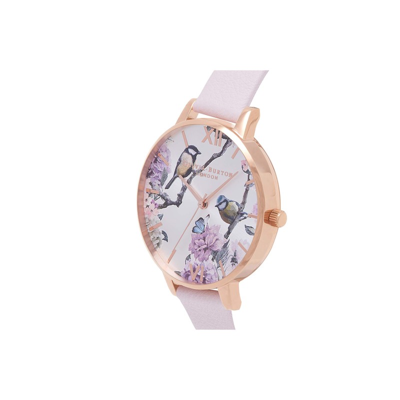 Olivia Burton Analogue Quartz Watch for Women with Blush Leather
