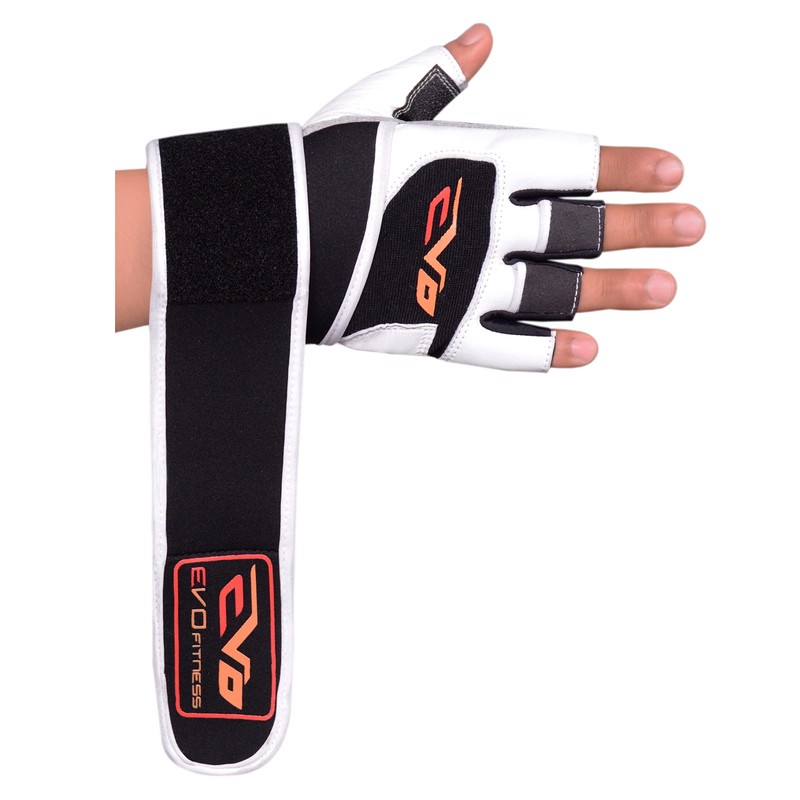 EVO Fitness Pure Leather Weightlifting Gym Gloves Neoprene Wrist Support