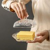 MKLZ Glass Butter Dish with Lid, Clear Cheese Dish with
