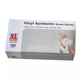 Softer 200pcs Vinyl Gloves Synthetic Exam Grade X-Large Latex & Powder free Food Safe