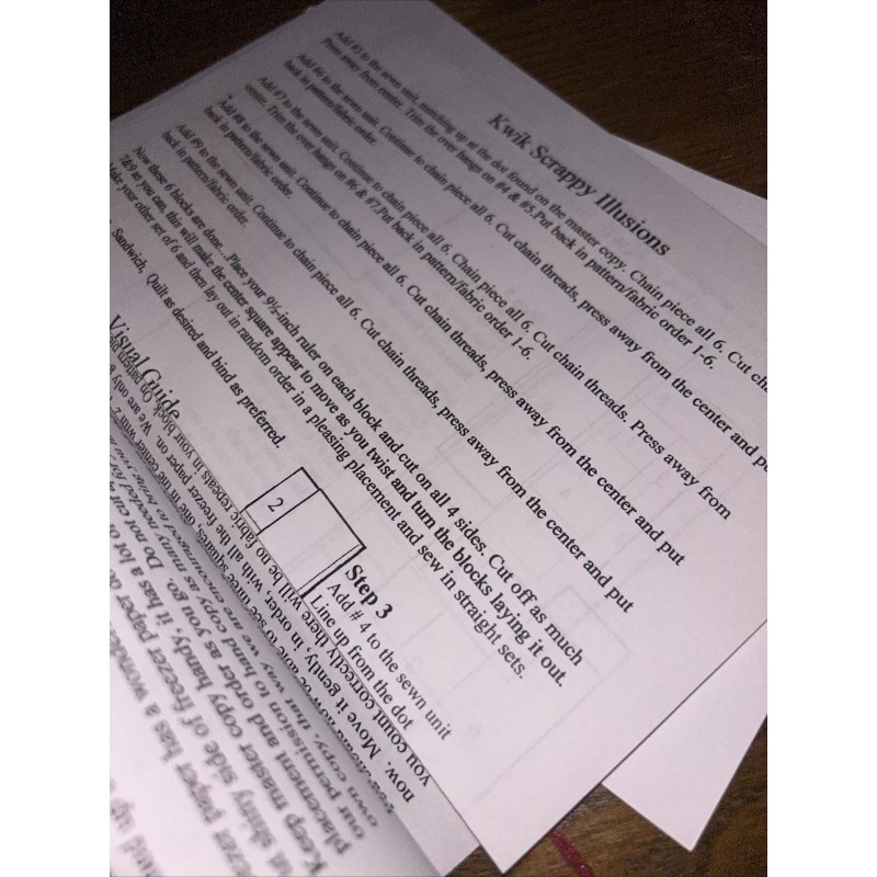 Two Kwik Quilters Kwik Scrappy Illusions Freezer Paper Quilt Pattern