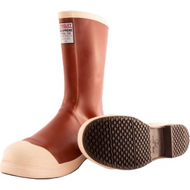 Tingley Pylon MB924B Neoprene Steel Toe Boot (12-1/2 Inch) With Safety-Loc Outsole, Men's 14, Brick Red Upper - Brown Sole