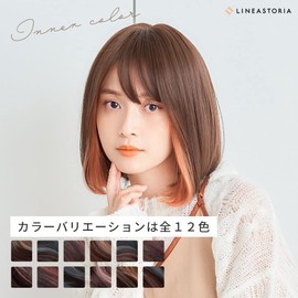 Wig Full Wig Bob Medium 12 Colors M Size Inner Color Casual Bob (M, Dark Brown x Gurege)