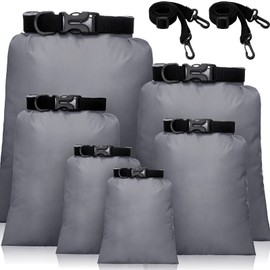 Shappy 6 Pcs Waterproof Dry Bag Set 6 Sizes Lightweight Sacks and Long Adjustable Shoulder Strap Outdoor Water Proof Keep Gear Dry Bag Stuff Sacks for Backpacking, Boating, Hiking, Camping (Gray)