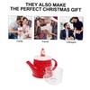 WOONEKY Christmas Teapot and Cup Set Ceramic Teaware Xmas Elements
