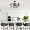 XINGQI Modern Black Chandelier 6-Light Pendant Lighting Fixture with Metal