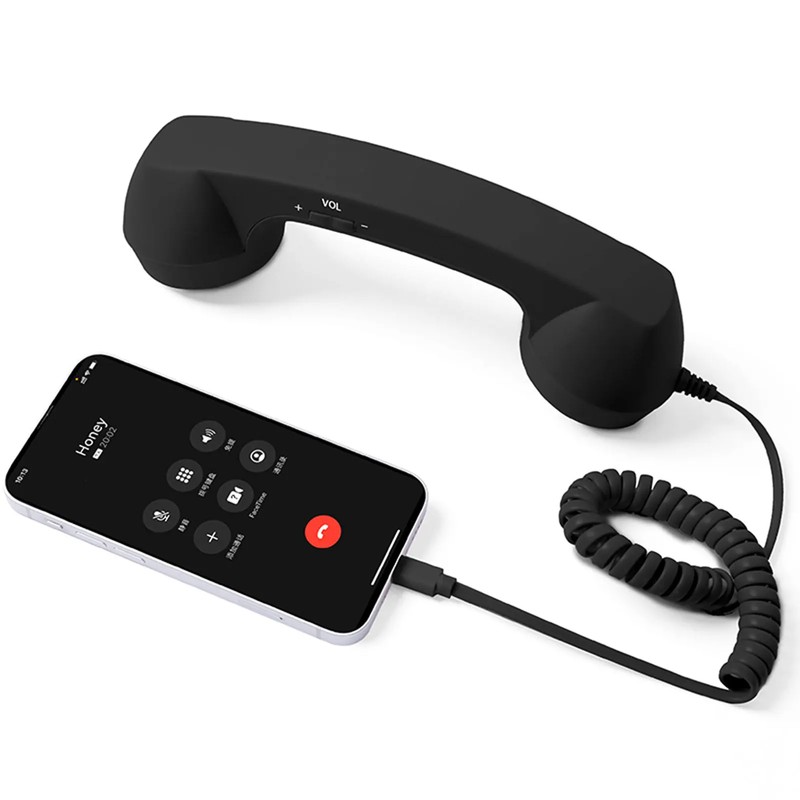 USB-C Retro Telephone Handset for Mobile Calls – Plug-and-Play Wired