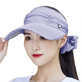 Women Wide Brim Sunhat All-around UV Sun Protection Bowknot Sun Visor Hat with Detachable Neck Face Flap Protector for Women Ladies Girls Hiking Cycling Gardening Travel Outdoor Summer Beach Hat