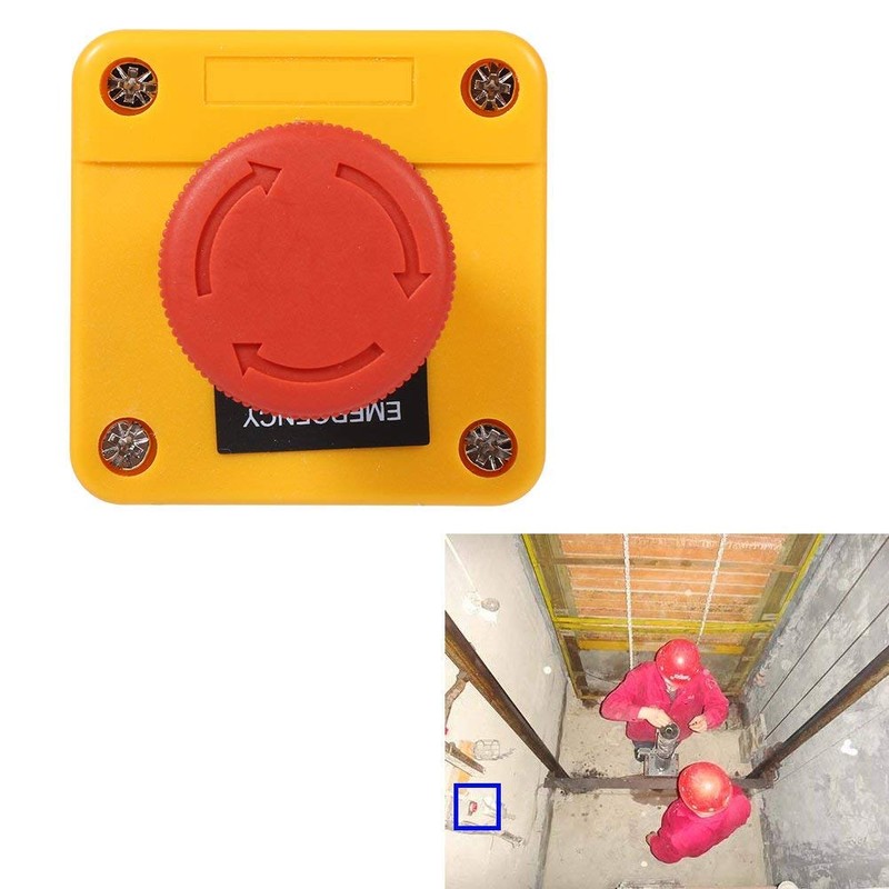 Emergency Stop Button, 660V 10A Plastic Red Mushroom Sign Weatherproof