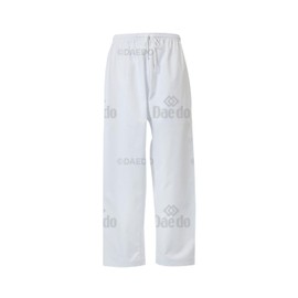 Daedo Taekwondo Training Pants - White Taekwondo Pants, 100% Ribbed Polyester for Flexibility