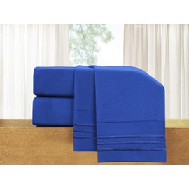 Elegant Comfort Luxury 4-Piece Bed Sheet Set - Luxury Bedding 1500 Premium Hotel Quality Microfiber, Wrinkle Resistant Cool & Breathable, Easy Elastic Fitted, Full, Imperial Blue