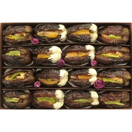 US-Origin Medjool Dates Gift Box – Stuffed Nuts & Chocolate Covered | Edible Gold & Saffron Garnished