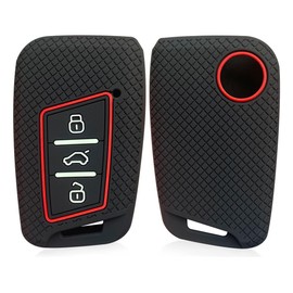 LBYHZS 2 Pcs Funda Llave, Funda de Silicona para Llave de Coche, Funda para Llave Auto, 3 Botones, Key Fob Cover,Accesorios, Compatible con Golf,Lavida,Polo,Santana, Volkswagen Jetta MK7