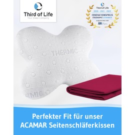 Cushion Cover Raspberry Red Single Pack, Perfect for Acamar Side Sleeper Pillow, Mako Cotton (Double Jersey), Non-Iron and Tumble Dryer-safe, Cushion Cover with Zip, Oeko-Tex Certified