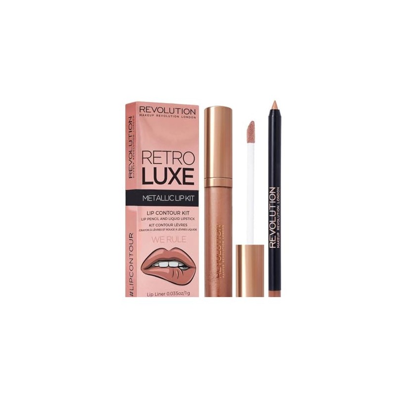 Makeup Revolution Retro Luxe Metallic Lip Kit We Rule, Pack