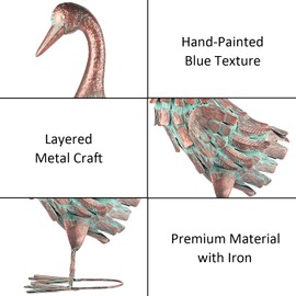 John's Studio Garden Outdoor Statue Metal Duck Art Sculpture for Lawn, Farm and Patio - 25 Inches