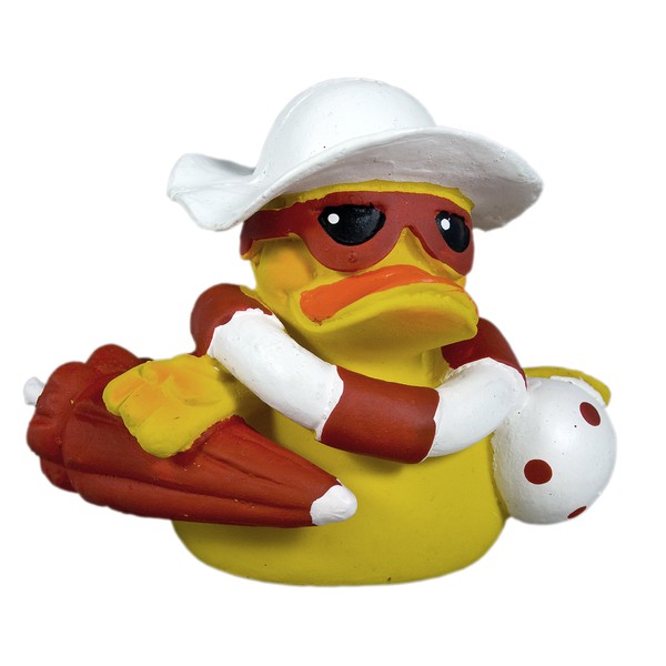 Lanco 8424678008182 Squeaky Duck - Beach; 100% Natural Rubber, Yellow,
